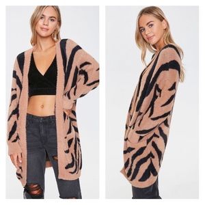 Tiger Print Cardigan sweater